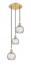 Innovations Lighting 113B-3P-SG-G1215-6 - Athens Water Glass - 3 Light - 13 inch - Satin Gold - Cord hung - Multi Pendant