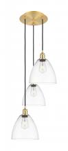 Innovations Lighting 113B-3P-SG-GBD-92 - Bristol - 3 Light - 16 inch - Satin Gold - Cord Hung - Multi Pendant