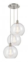 Innovations Lighting 113B-3P-SN-G124-12 - Athens - 3 Light - 18 inch - Brushed Satin Nickel - Cord Hung - Multi Pendant