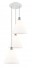 Innovations Lighting 113B-3P-WPC-GBC-121 - Berkshire - 3 Light - 19 inch - White Polished Chrome - Cord Hung - Multi Pendant