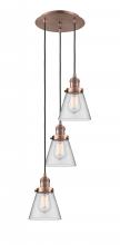 Innovations Lighting 113F-3P-AC-G62 - Cone - 3 Light - 13 inch - Antique Copper - Cord hung - Multi Pendant