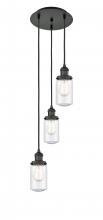 Innovations Lighting 113F-3P-BK-G314 - Dover - 3 Light - 11 inch - Matte Black - Cord hung - Multi Pendant