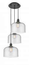 Innovations Lighting 113F-3P-BK-G74-L - Cone - 3 Light - 18 inch - Matte Black - Cord hung - Multi Pendant