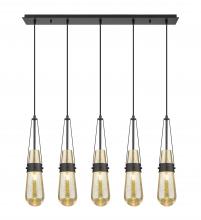 Innovations Lighting 125-452-1P-BK-G452-4ME - Milan - 5 Light - 36 inch - Matte Black - Linear Pendant