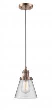 Innovations Lighting 201C-AC-G62 - Cone - 1 Light - 6 inch - Antique Copper - Cord hung - Mini Pendant