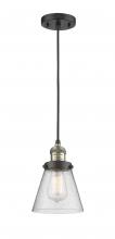 Innovations Lighting 201C-BAB-G64 - Cone - 1 Light - 6 inch - Black Antique Brass - Cord hung - Mini Pendant