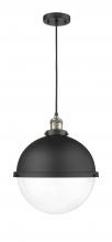 Innovations Lighting 201C-BAB-HFS-122-BK - Hampden - 1 Light - 13 inch - Black Antique Brass - Cord hung - Pendant