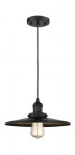 Innovations Lighting 201C-BK-MFR-BK-12 - Appalachian - 1 Light - 12 inch - Matte Black - Cord hung - Mini Pendant