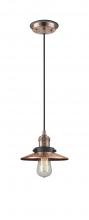 Innovations Lighting 201CBP-ACBK-M3-AC - Railroad - 1 Light - 8 inch - Antique Copper - Cord hung - Mini Pendant