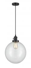 Innovations Lighting 201CSW-BK-G202-12 - Beacon - 1 Light - 12 inch - Matte Black - Cord hung - Mini Pendant