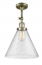 Innovations Lighting 201F-AB-G44-L-LED - Cone - 1 Light - 12 inch - Antique Brass - Adjustable Semi-Flush Mount