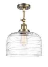 Innovations Lighting 201F-AB-G713-L - Bell - 1 Light - 12 inch - Antique Brass - Semi-Flush Mount