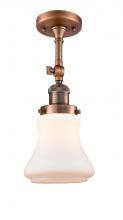 Innovations Lighting 201F-AC-G191 - Bellmont - 1 Light - 6 inch - Antique Copper - Semi-Flush Mount