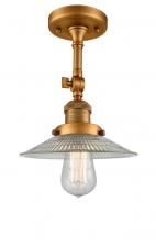 Innovations Lighting 201F-BB-G2 - Halophane - 1 Light - 9 inch - Brushed Brass - Semi-Flush Mount