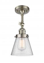 Innovations Lighting 201F-SN-G64 - Cone - 1 Light - 6 inch - Brushed Satin Nickel - Adjustable Semi-Flush Mount