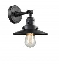 Innovations Lighting 203SW-BK-M6 - Railroad - 1 Light - 8 inch - Matte Black - Sconce