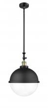 Innovations Lighting 206-BAB-HFS-122-BK - Hampden - 1 Light - 13 inch - Black Antique Brass - Stem Hung - Pendant