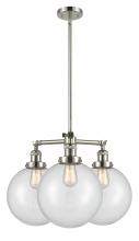 Innovations Lighting 207-PN-G202-10-LED - Beacon - 3 Light - 24 inch - Polished Nickel - Stem Hung - Chandelier