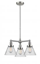 Innovations Lighting 207-SN-G44 - Cone - 3 Light - 22 inch - Brushed Satin Nickel - Stem Hung - Chandelier