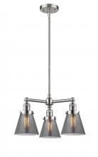 Innovations Lighting 207-SN-G63 - Cone - 3 Light - 19 inch - Brushed Satin Nickel - Stem Hung - Chandelier
