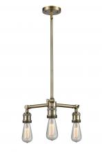 Innovations Lighting 207NH-AB - Bare Bulb 3 Light Chandelier