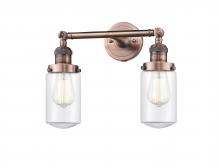 Innovations Lighting 208-AC-G312 - Dover - 2 Light - 14 inch - Antique Copper - Bath Vanity Light