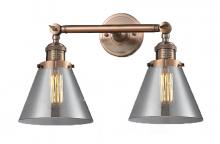 Innovations Lighting 208-AC-G43 - Cone - 2 Light - 18 inch - Antique Copper - Bath Vanity Light