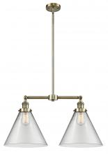 Innovations Lighting 209-AB-G42-L - Cone - 2 Light - 21 inch - Antique Brass - Stem Hung - Adjustable Island Light
