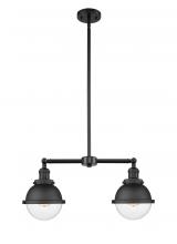 Innovations Lighting 209-BK-HFS-62-BK - Hampden - 2 Light - 18 inch - Matte Black - Stem Hung - Island Light