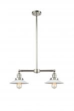 Innovations Lighting 209-PN-G1 - Halophane - 2 Light - 21 inch - Polished Nickel - Stem Hung - Island Light