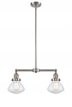 Innovations Lighting 209-SN-G324 - Olean - 2 Light - 22 inch - Brushed Satin Nickel - Stem Hung - Island Light