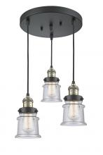 Innovations Lighting 211/3-BAB-G184S - Small Canton 3 Light Multi-Pendant
