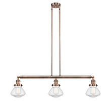 Innovations Lighting 213-AC-G324 - Olean - 3 Light - 39 inch - Antique Copper - Stem Hung - Island Light