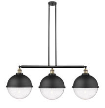 Innovations Lighting 213-BAB-HFS-124-BK - Hampden - 3 Light - 45 inch - Black Antique Brass - Stem Hung - Island Light