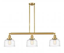 Innovations Lighting 213-SG-G713 - Bell - 3 Light - 41 inch - Satin Gold - Stem Hung - Island Light