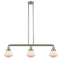 Innovations Lighting 213-SN-G321 - Olean - 3 Light - 39 inch - Brushed Satin Nickel - Stem Hung - Island Light