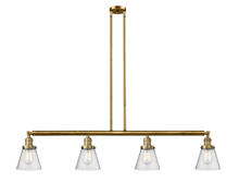 Innovations Lighting 214-BB-G64 - Cone - 4 Light - 51 inch - Brushed Brass - Stem Hung - Adjustable Island Light