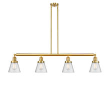 Innovations Lighting 214-SG-G64 - Cone - 4 Light - 51 inch - Satin Gold - Stem Hung - Adjustable Island Light