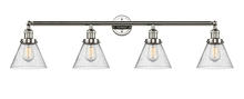 Innovations Lighting 215-PN-G44 - Cone - 4 Light - 44 inch - Polished Nickel - Bath Vanity Light