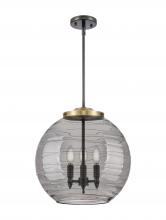Innovations Lighting 221-3S-BAB-G1213-16SM - Athens Deco Swirl - 3 Light - 16 inch - Black Antique Brass - Stem hung - Pendant