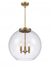 Innovations Lighting 221-3S-BB-G124-18-LED - Athens - 3 Light - 18 inch - Brushed Brass - Cord hung - Pendant