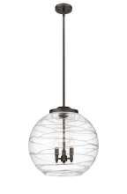 Innovations Lighting 221-3S-OB-G1213-18CL - Athens Deco Swirl - 3 Light - 18 inch - Oil Rubbed Bronze - Stem hung - Pendant