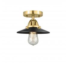 Innovations Lighting 288-1C-SG-M6-BK - Railroad - 1 Light - 8 inch - Satin Gold - Semi-Flush Mount