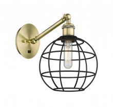Innovations Lighting 317-1W-AB-CE-8-BK - Lake Placid - 1 Light - 8 inch - Antique Brass - Adjustable Sconce
