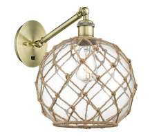 Innovations Lighting 317-1W-AB-G122-10RB - Farmhouse Rope - 1 Light - 10 inch - Antique Brass - Adjustable - Sconce