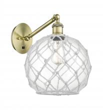 Innovations Lighting 317-1W-AB-G122-10RW - Farmhouse Rope - 1 Light - 10 inch - Antique Brass - Adjustable - Sconce