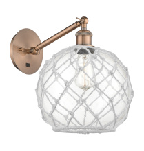 Innovations Lighting 317-1W-AC-G122-10RW - Farmhouse Rope - 1 Light - 10 inch - Antique Copper - Adjustable - Sconce
