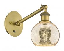 Innovations Lighting 317-1W-BB-G128-6 - Athens - 1 Light - 6 inch - Brushed Brass - Adjustable Sconce