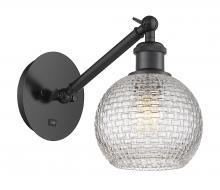 Innovations Lighting 317-1W-BK-G122C-6CL - Athens - 1 Light - 6 inch - Matte Black - Sconce