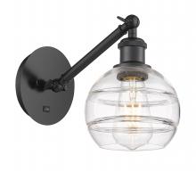 Innovations Lighting 317-1W-BK-G556-6CL - Rochester - 1 Light - 6 inch - Matte Black - Sconce